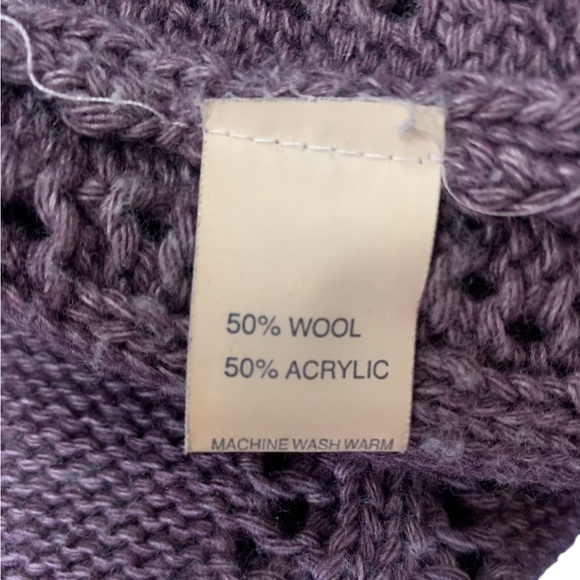 Bianco and Blu Italian wool cardigan, purple with beautiful ribbon tie, sz S - Picture 6 of 8